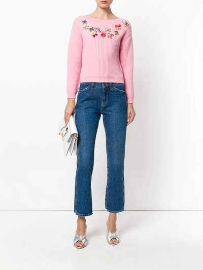 Shop Boutique Moschino Butterfly Embellished Sweater