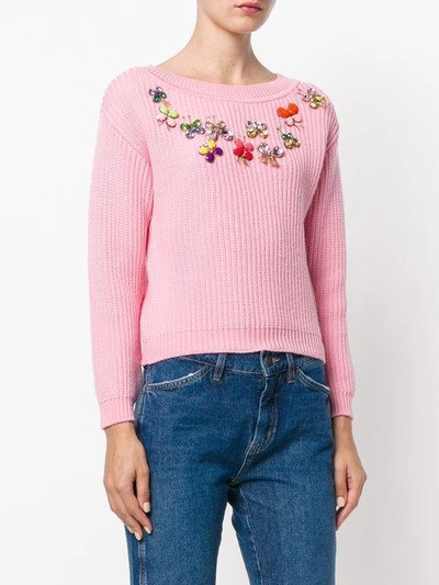 Shop Boutique Moschino Butterfly Embellished Sweater