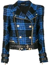 BALMAIN tweed biker jacket,107645231X12213089