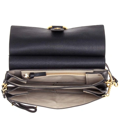 Shop Chloé Faye Leather Shoulder Bag In Er4d4 Full Llue