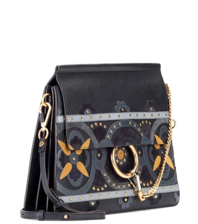 Shop Chloé Faye Leather Shoulder Bag In Er4d4 Full Llue