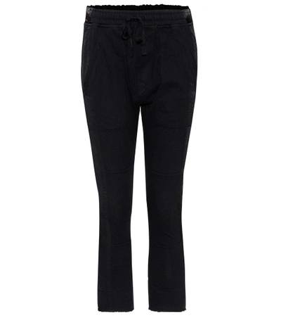 Haider Ackermann Cropped Cotton Trousers In Black