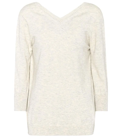 Shop Isabel Marant Étoile Kizzy Cotton And Wool Sweater In Light Grey