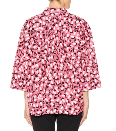 Shop Marni Printed Cotton Shirt In Pink