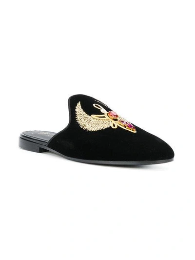 Shop Giuseppe Zanotti Design Aisha Crystal Mules - Black