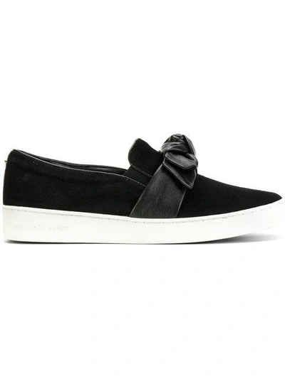Shop Michael Michael Kors Bow Detail Sneakers In Black