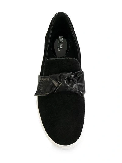 Shop Michael Michael Kors Bow Detail Sneakers In Black