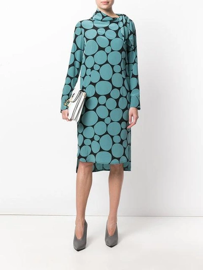 Shop Marni Mosaic Dress In Blue