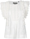 Isabel Marant Nandy Sleeveless Lace-trimmed Embroidered Lawn Top In White