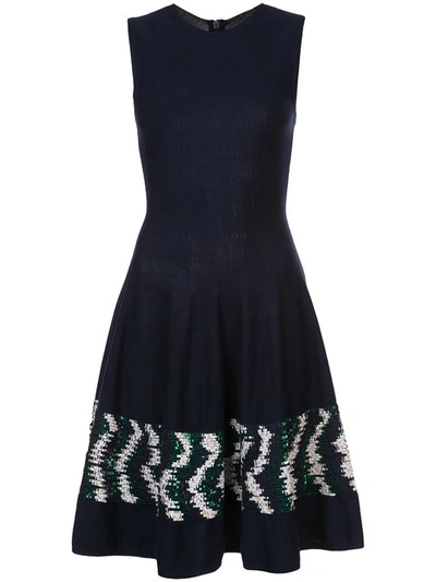 Oscar De La Renta Embroidered Skirt Dress