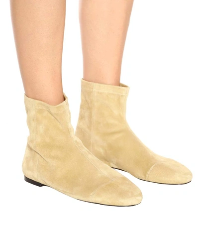 Shop Isabel Marant Detchel Suede Ankle Boots In Beige