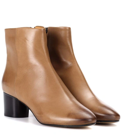 Shop Isabel Marant Danay Leather Ankle Boots In Brown