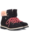 MR & MRS ITALY Fur-lined suede ankle boots