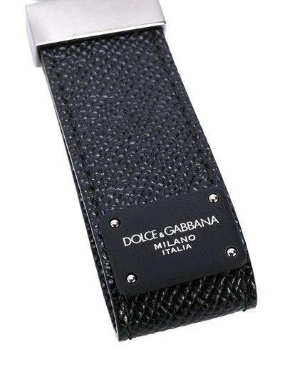 Shop Dolce & Gabbana Logo Plaque Keyring - Black