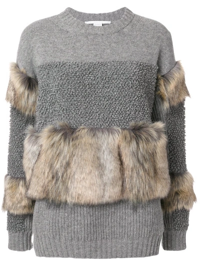 Stella Mccartney Fur Free Knitted Jumper In Grey