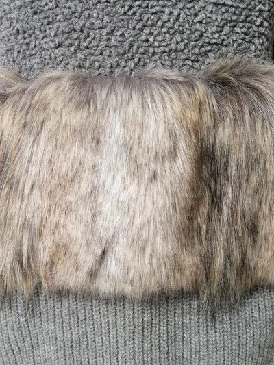 Shop Stella Mccartney Fur Free Knit Sweater - Grey