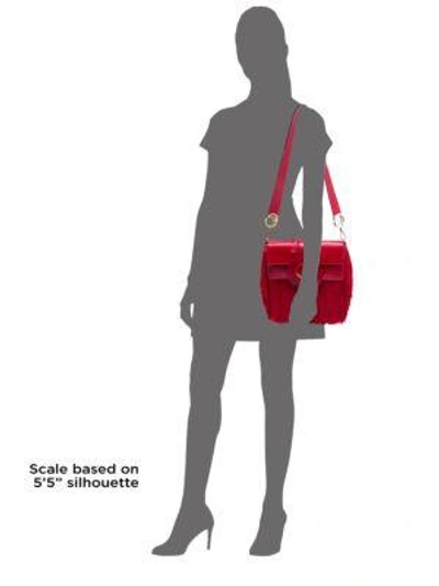 Shop Fendi Baguette Fringe Leather Shoulder Bag In Red