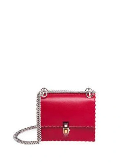Shop Fendi Kan I Small Leather Chain Bag In Strawberry