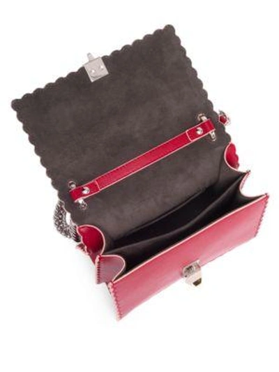 Shop Fendi Kan I Small Leather Chain Bag In Strawberry