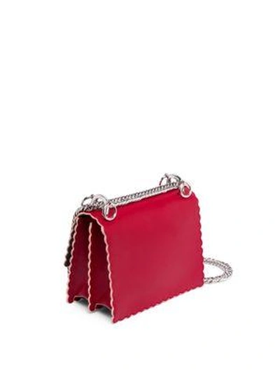 Shop Fendi Kan I Small Leather Chain Bag In Strawberry