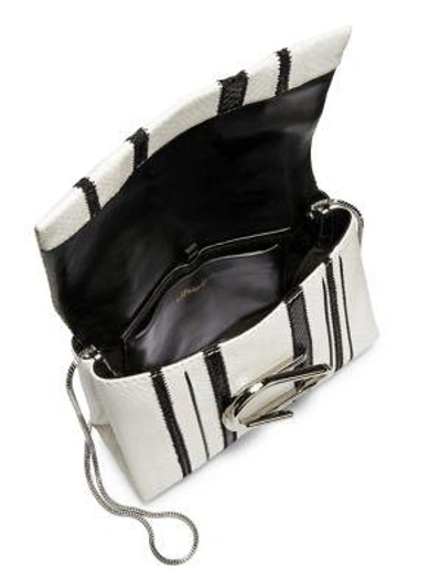 Shop 3.1 Phillip Lim / フィリップ リム Alix Soft Flap Leather Shoulder Bag In Black-white