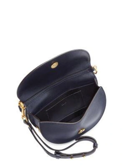 Shop Chloé Half Moon Leather Crossbody Bag In Full Blue