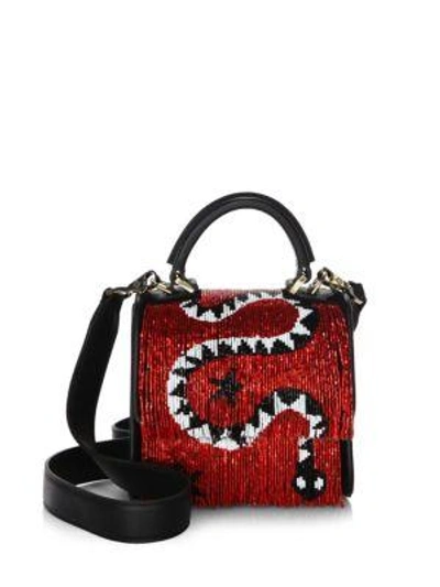 Les Petits Joueurs Baby Alex Embellished Crossbody Bag In Red