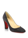 Christian Louboutin Viva 85 Suede Pumps In Coal