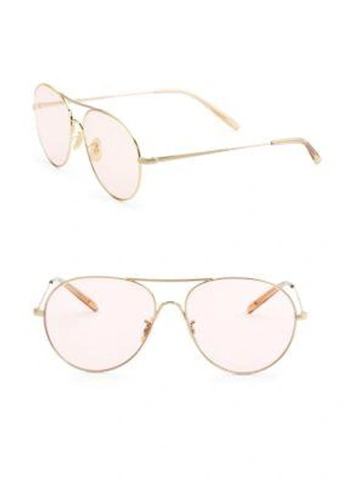 Shop Oliver Peoples Rockmore 58mm Aviator Sunglasses In Pink Gold