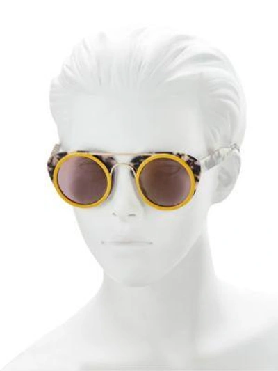 Shop Smoke X Mirrors Soda Pop, 47mm, Round Sunglasses In Tortoise