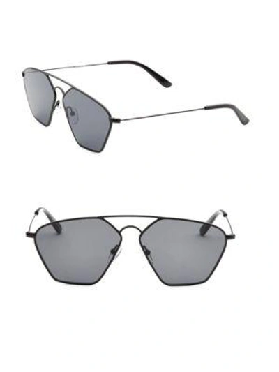 Shop Smoke X Mirrors Geo, 56mm, Geometric Sunglasses In Matte Black