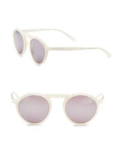 Shop Smoke X Mirrors Women's Letter, 49mm, Round Sunglasses In White