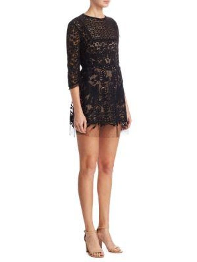 Shop Red Valentino Lace Tulle Cotton A-line Dress In Black