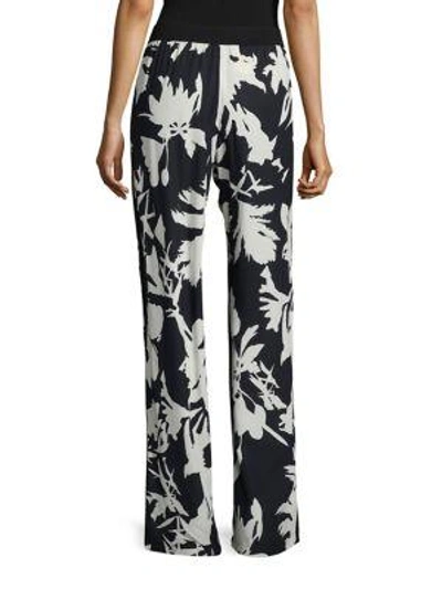 Shop Fuzzi Wide Leg Floral Pants In Black