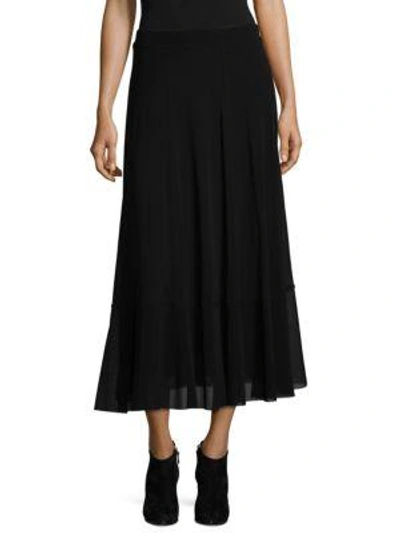 Fuzzi Ruffle Hem Midi Ball Skirt In Black
