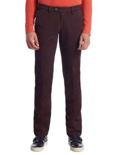 Shop Saks Fifth Avenue Collection Cotton Chino Pants In Wine