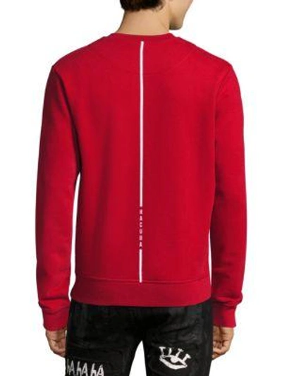 Shop Haculla Back Print Cotton Sweatshirt In Red