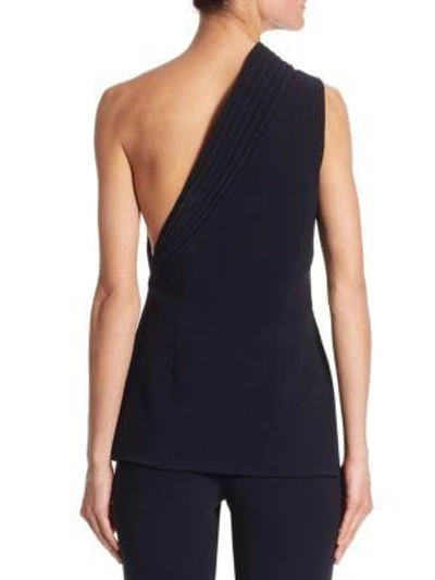 Shop Brandon Maxwell One-shoulder Top In Navy