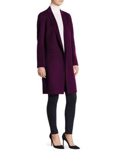 Shop Theory Essential Double-faced Wool & Cashmere Coat In Dark Currant