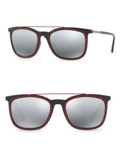 Versace 56mm Wayfarer Gradient Sunglasses In Grey-silver