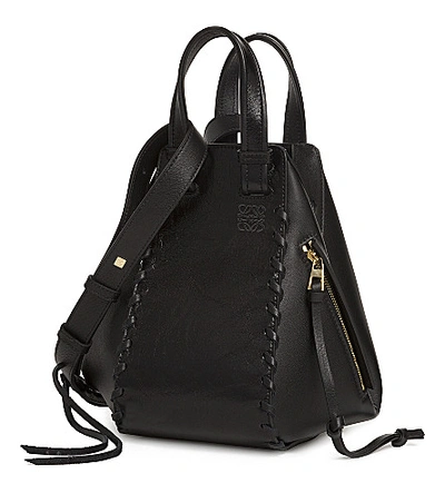 Loewe Hammock Laced Small Leather Shoulder Bag In Black