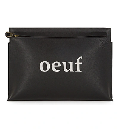 Loewe T Oeuf Black Leather Pouch