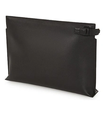 Shop Loewe Oeuf Large Leather T Pouch In Black