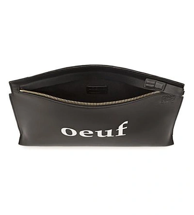 Shop Loewe Oeuf Large Leather T Pouch In Black