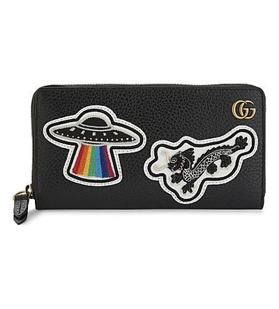 Shop Gucci Space Leather Wallet In Black