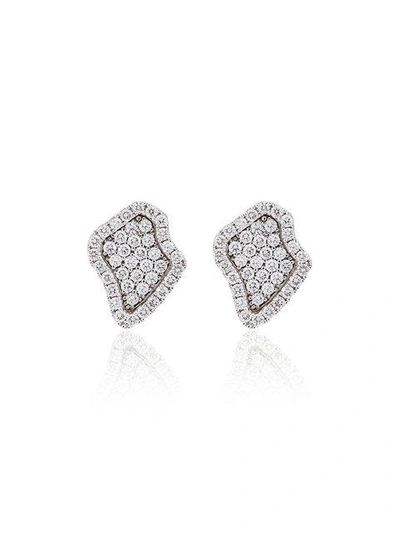 Shop Kimberly Mcdonald Diamond Encrusted Stud Earrings In Metallic
