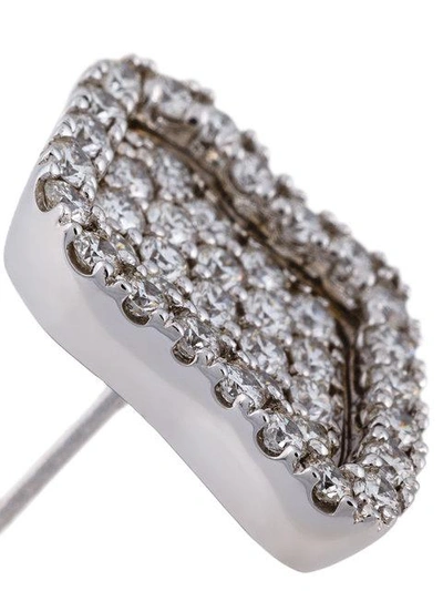Shop Kimberly Mcdonald Diamond Encrusted Stud Earrings In Metallic