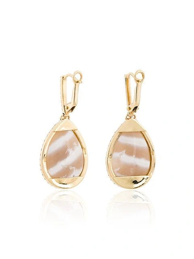Shop Kimberly Mcdonald Diamond And Stone Drop Earrings In Metallic