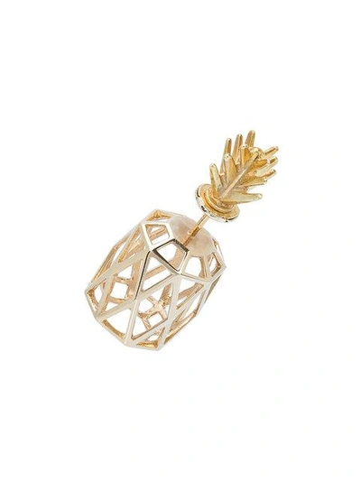 Shop Natasha Zinko Pineapple Stud Earring In Metallic