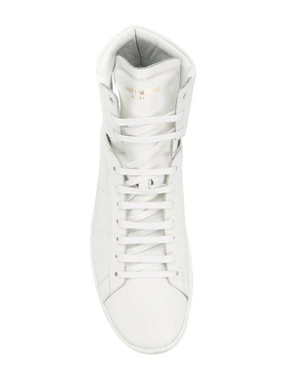 Shop Saint Laurent Signature Court Sneakers In White